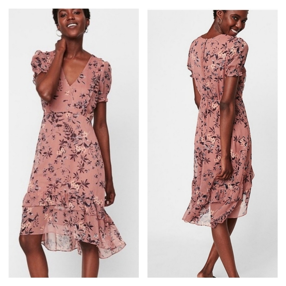 Express Floral Print‎ Midi Dress